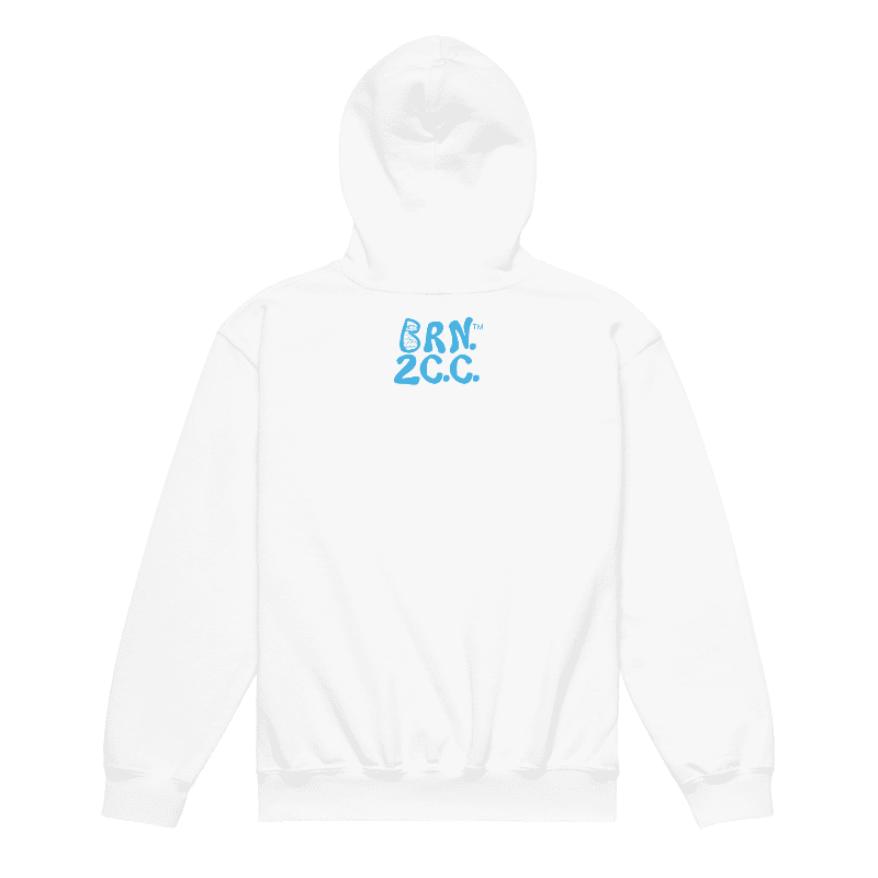 Girls' | BOURNE to Cape Cod™ | DTG Vintage Print | Youth Heavy Blend Hooded Sweatshirt | Rugged, Cozy, Adventure-Ready | Blue Logo product image (2)