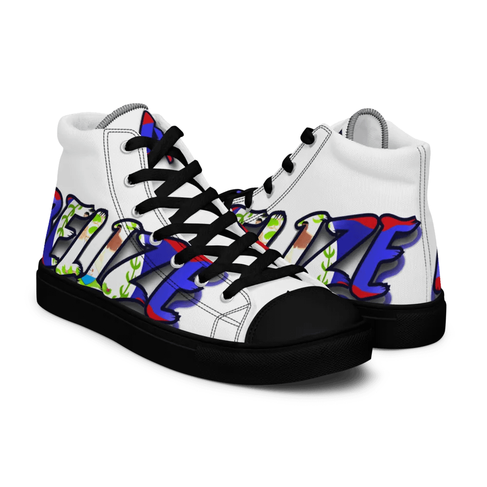 Belize @43 Independence Day Men's High Top Canvas Shoes product image (7)