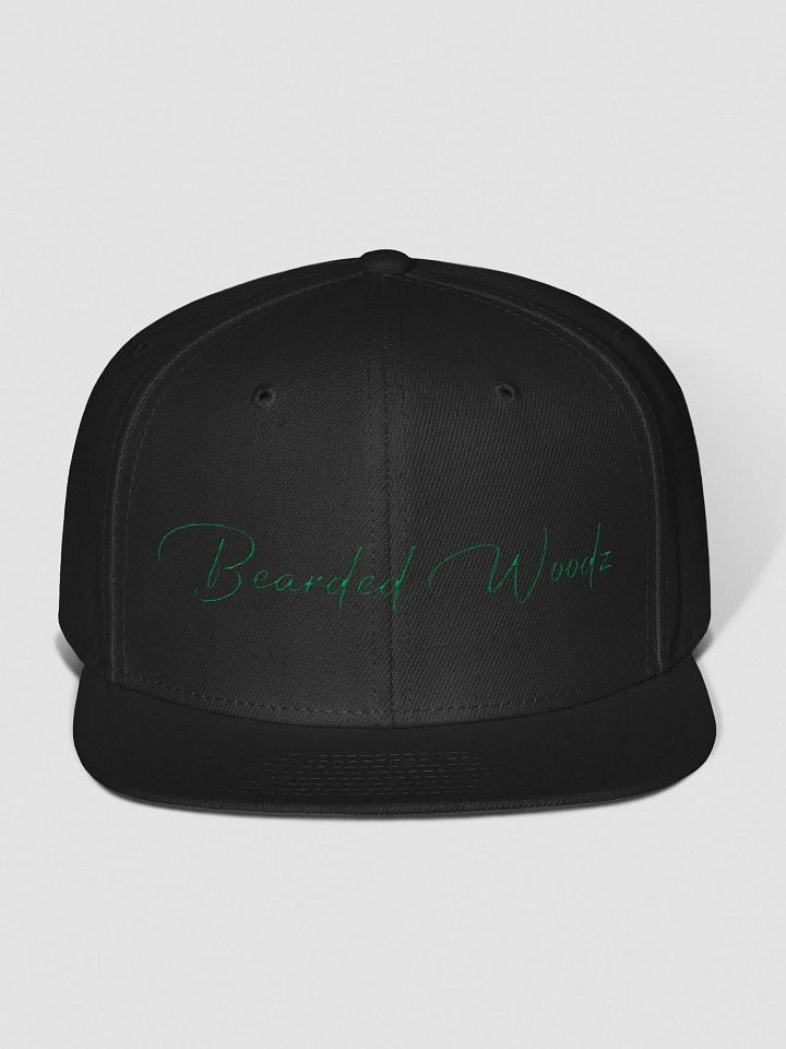 Bearded Woodz Signature Snapback Cap (Green Embroidery) product image (1)