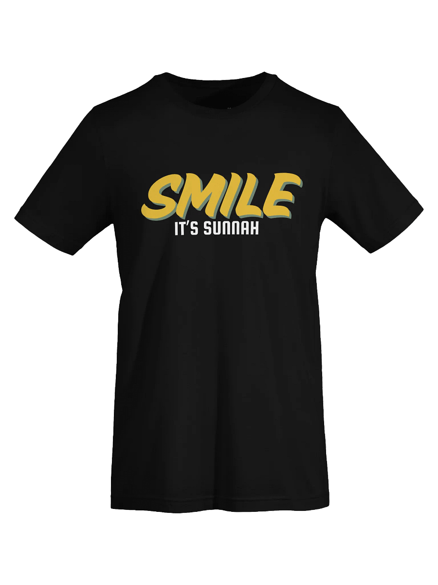 Dark "Smile It's Sunnah" T-Shirt in Golden Yellow product image (1)