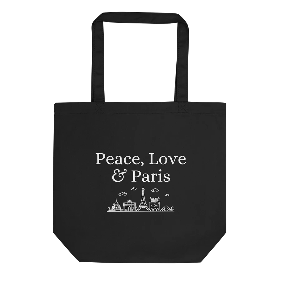 Peace, Love and Paris Organic Statement Tote with Monuments Eco-Friendly Chic product image (2)