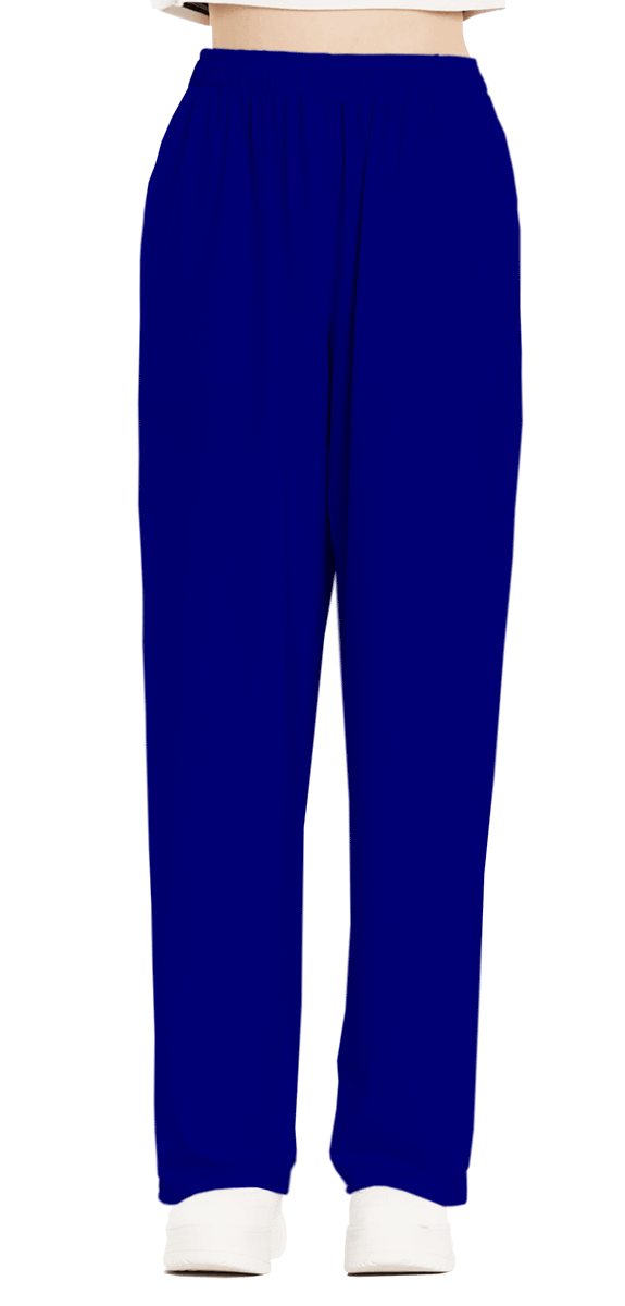 Plain Color Navy Blue Wide-Leg Pants product image (2)