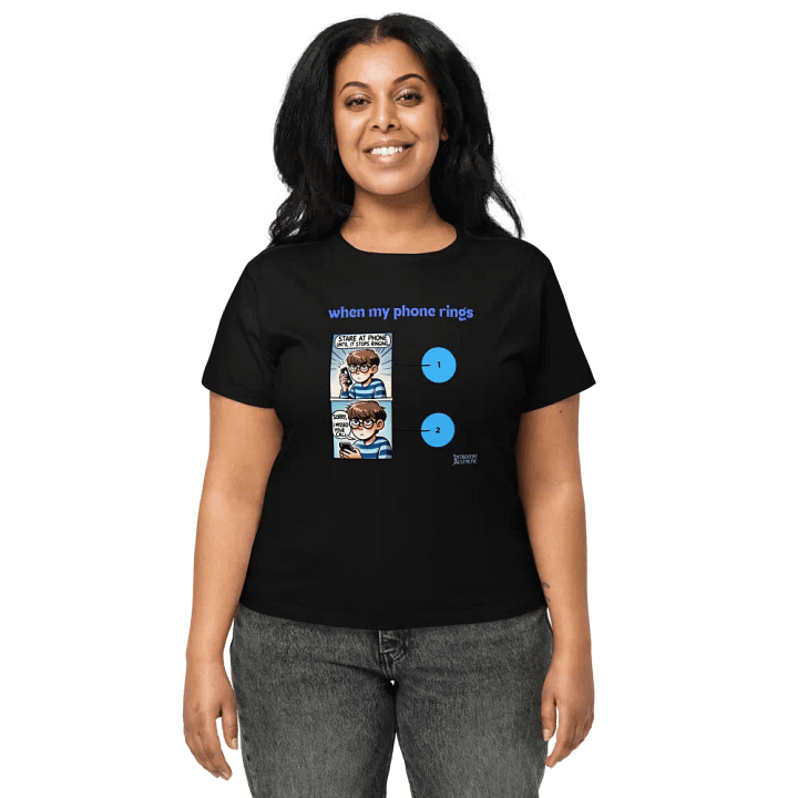 Phone Problems Comic High-Waisted Tee product image (1)