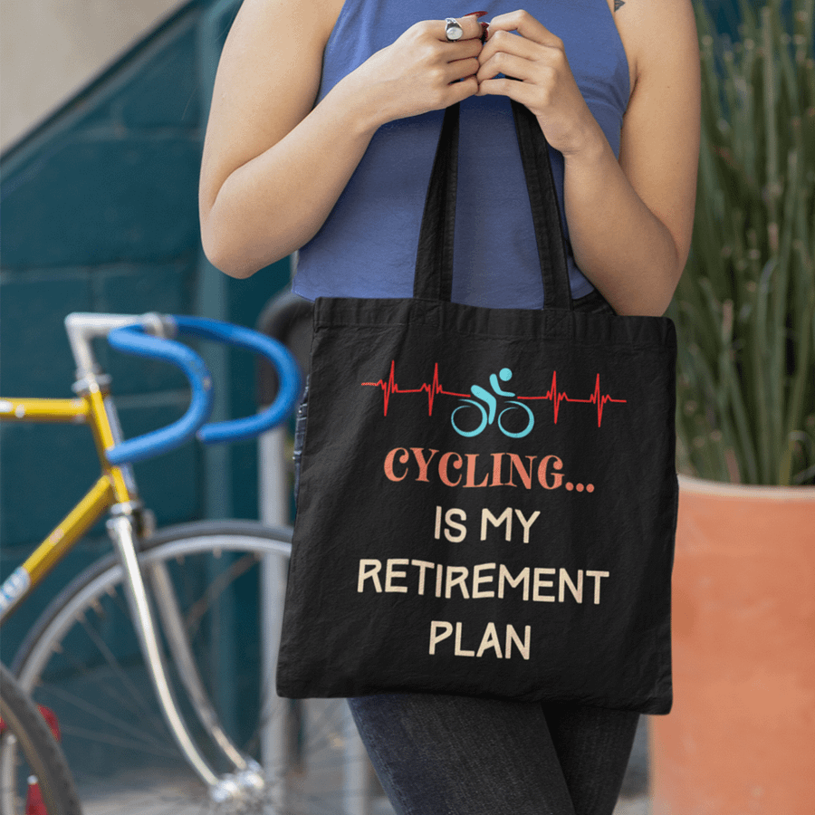 Cycling is My Retirement Plan Organic Tote Bag product image (1)