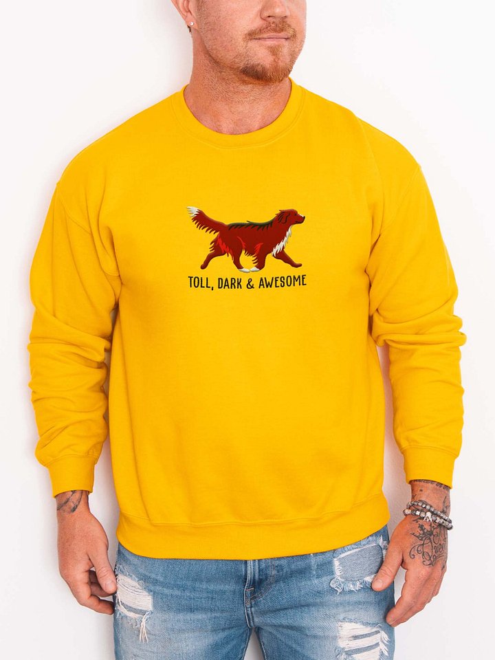 Toll, Dark, & Awesome Sweatshirt (Embroidered) of a Nova Scotia Duck Tolling Retriever(Dark Red) product image (2)