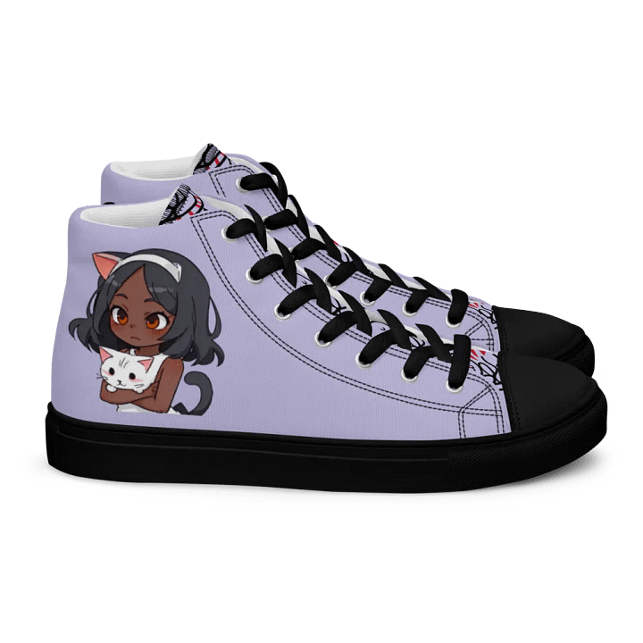 Cheerful Cat Girl High Top Canvas Shoes product image (2)