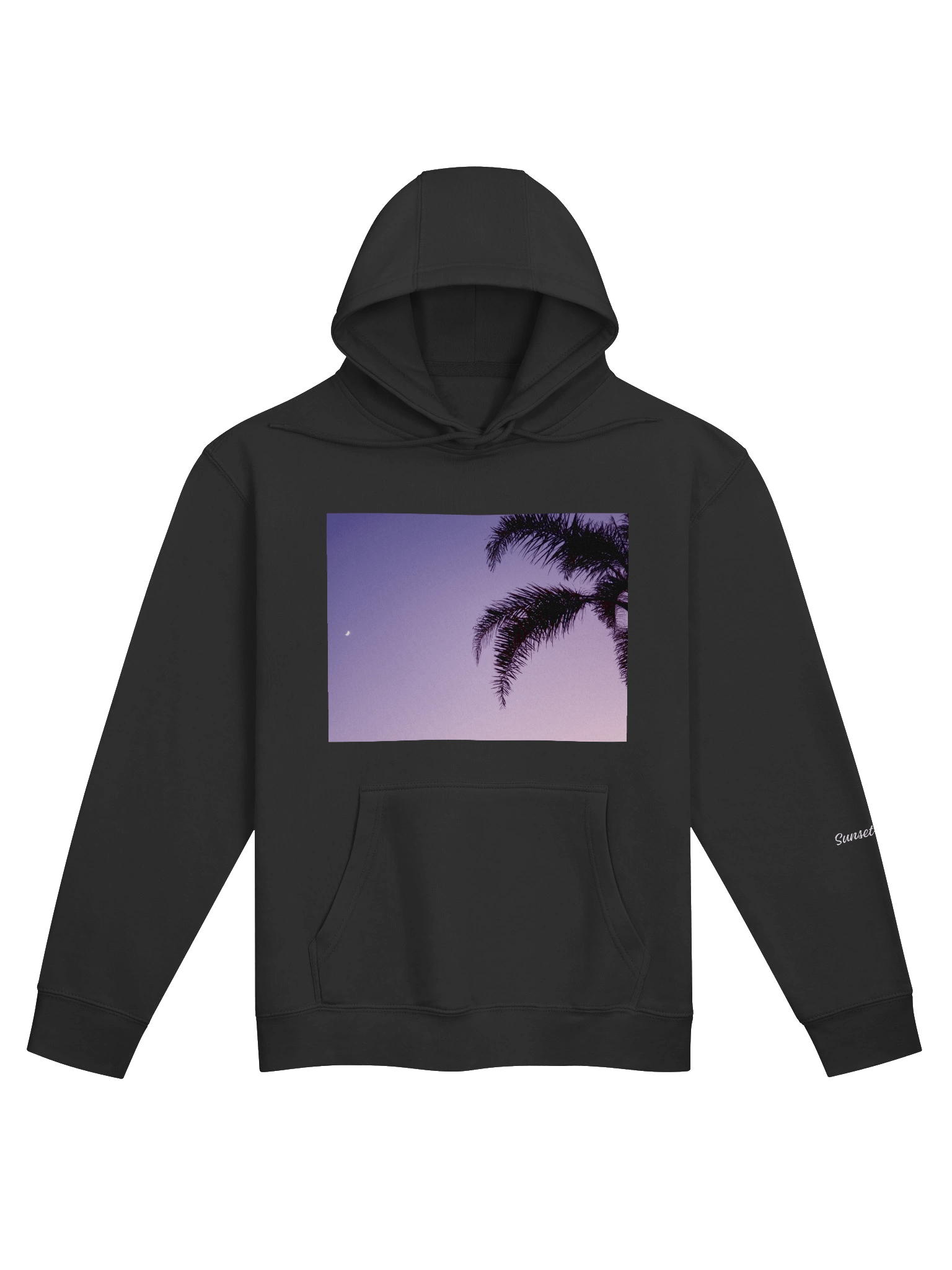 Moony Palm Front Black Hoodie product image (3)