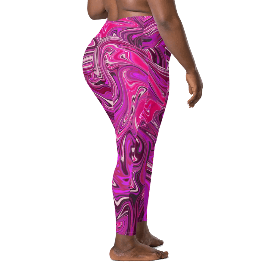 Leggings with Pockets - Pink and Purple Digital Fluid Art product image (11)