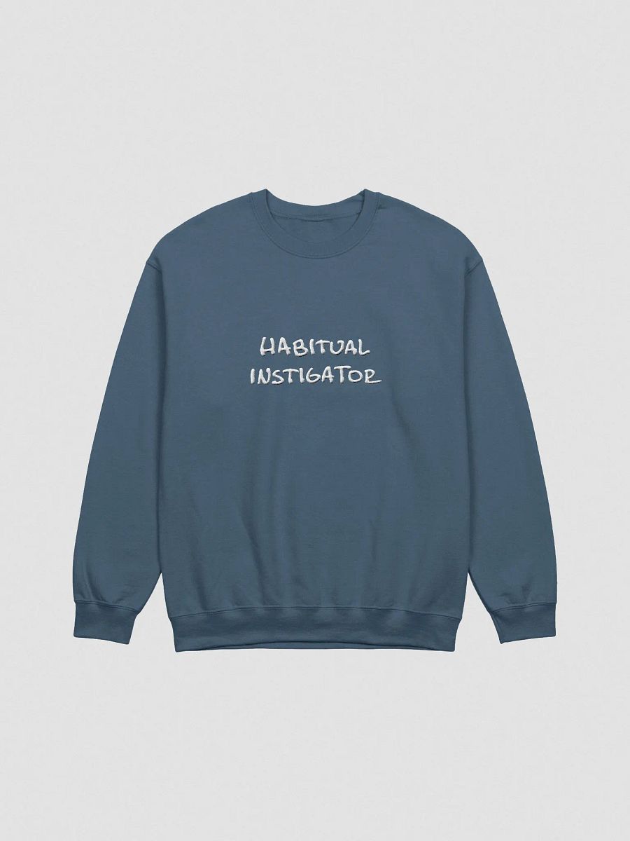 HABITUAL INSTIGATOR (lg. design, white thread) embroidered crewneck product image (7)