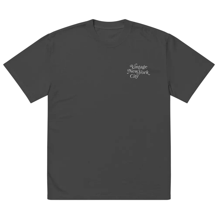 NYC Vintage - Embroidered Logo Garment Dyed Oversized Tee - Black product image (2)