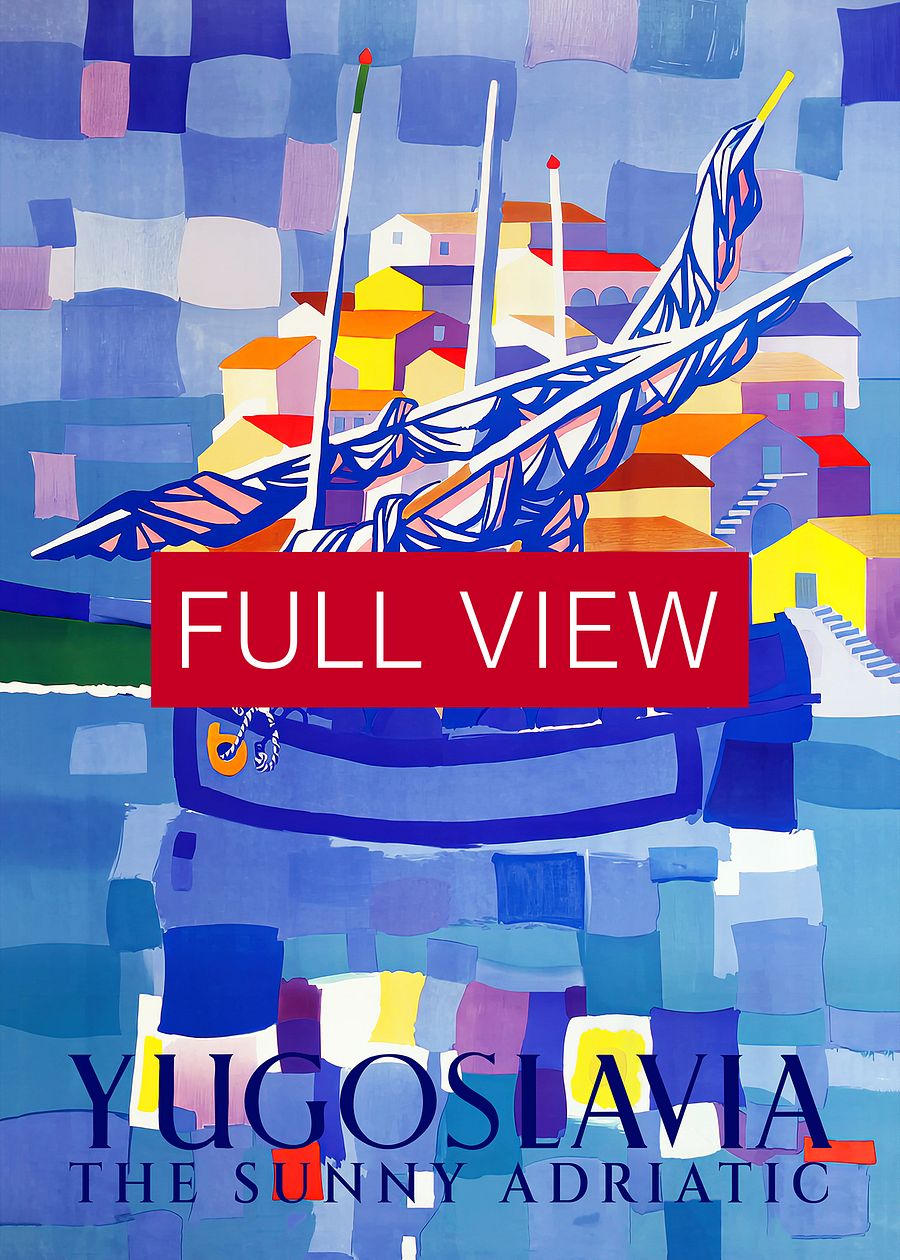 Yugoslavia. The sunny Adriatic (English version, 1953) — retro vintage travel poster product image (4)