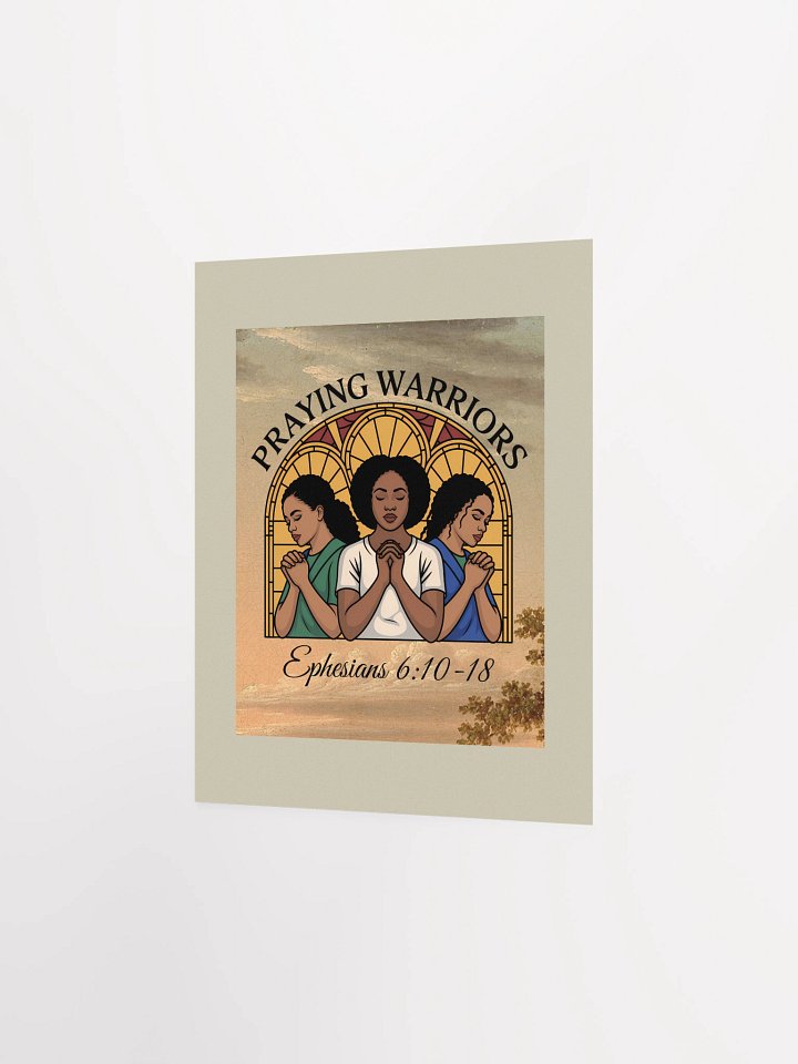 Prayer Warrior's Stained Glass Christian Paper Matte Poster- Printable product image (6)