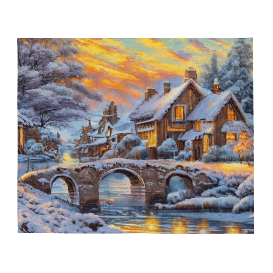 Winter Cottage Throw Blanket product image (4)