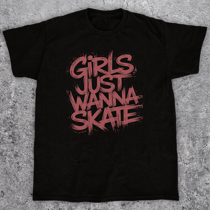 Girls just wanna skate, Skateboarding t-shirt for girls product image (1)