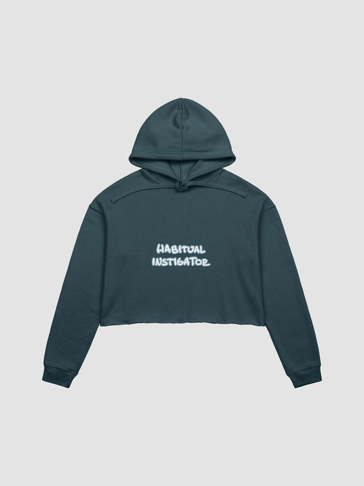HABITUAL INSTIGATOR (lined design, #709AAF) fleece cropped hoodie product image (2)
