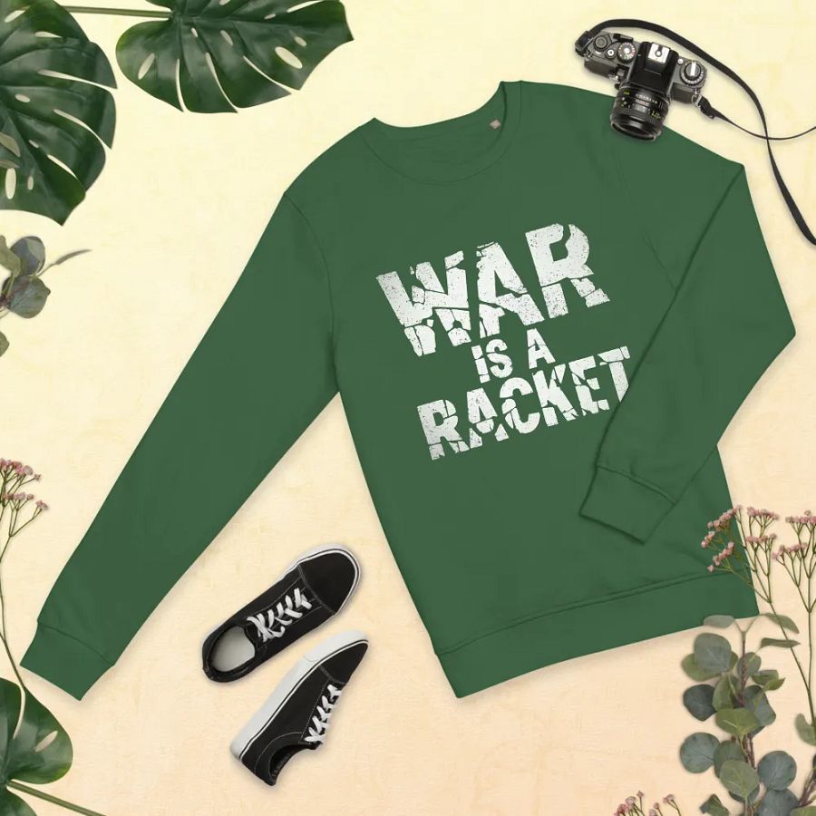 Retro Distressed War Is A Racket Print Sweatshirt product image (9)