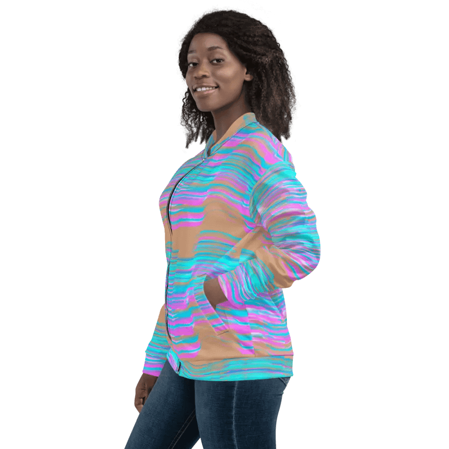 Northern Sky Pink and Blue Bomber Jacket product image (11)
