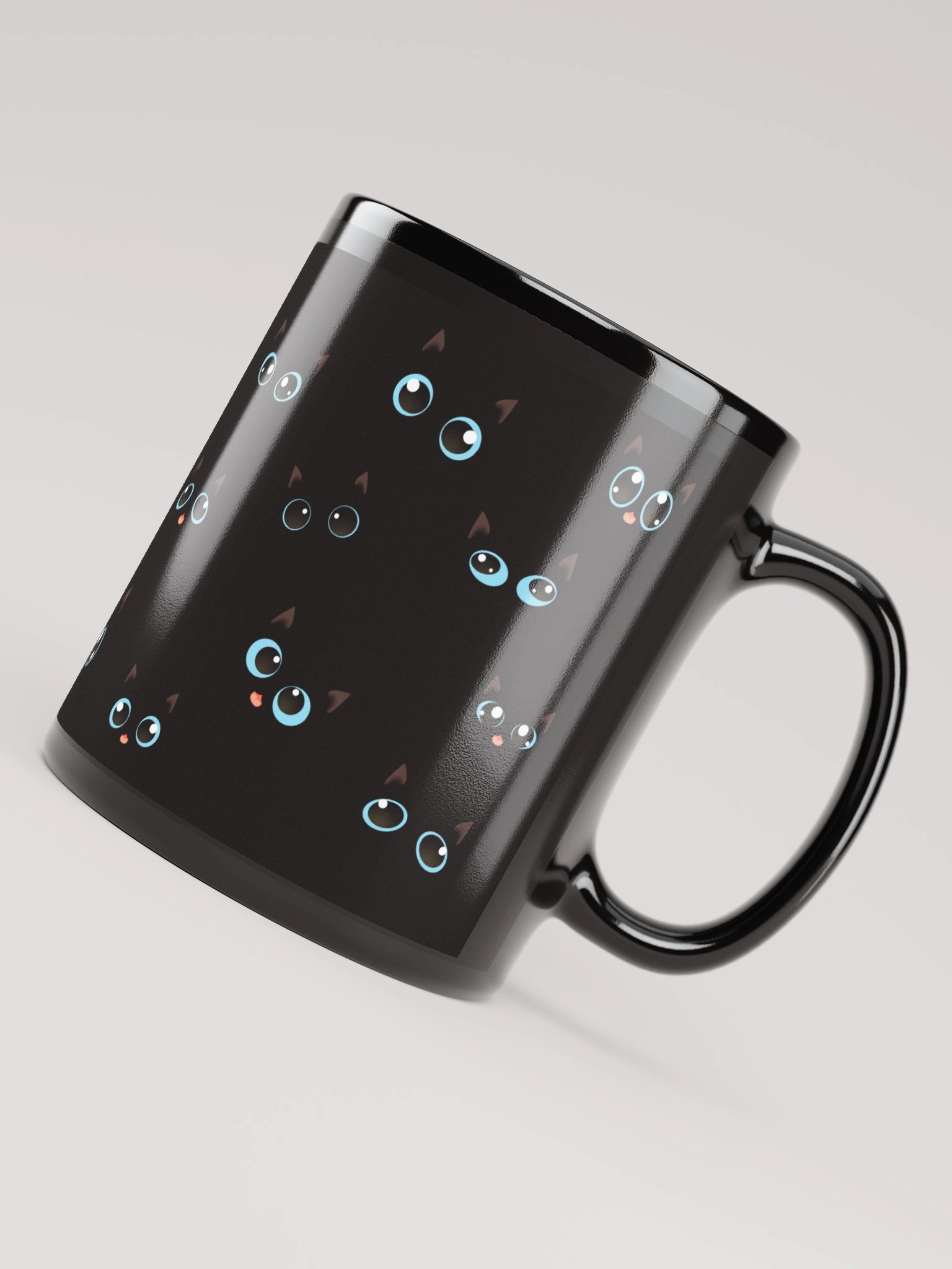 Black Cat Faces (Blue Eyes) Mug product image (4)