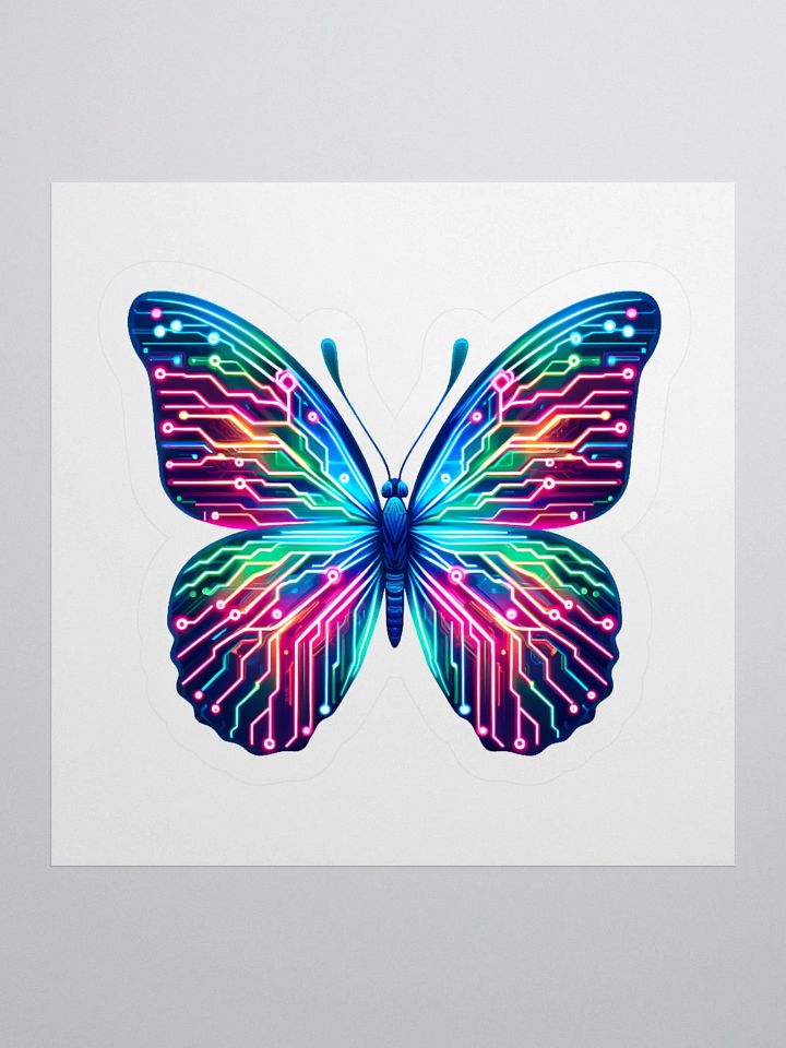 Neon Blue Butterfly Aesthetic Sticker product image (2)