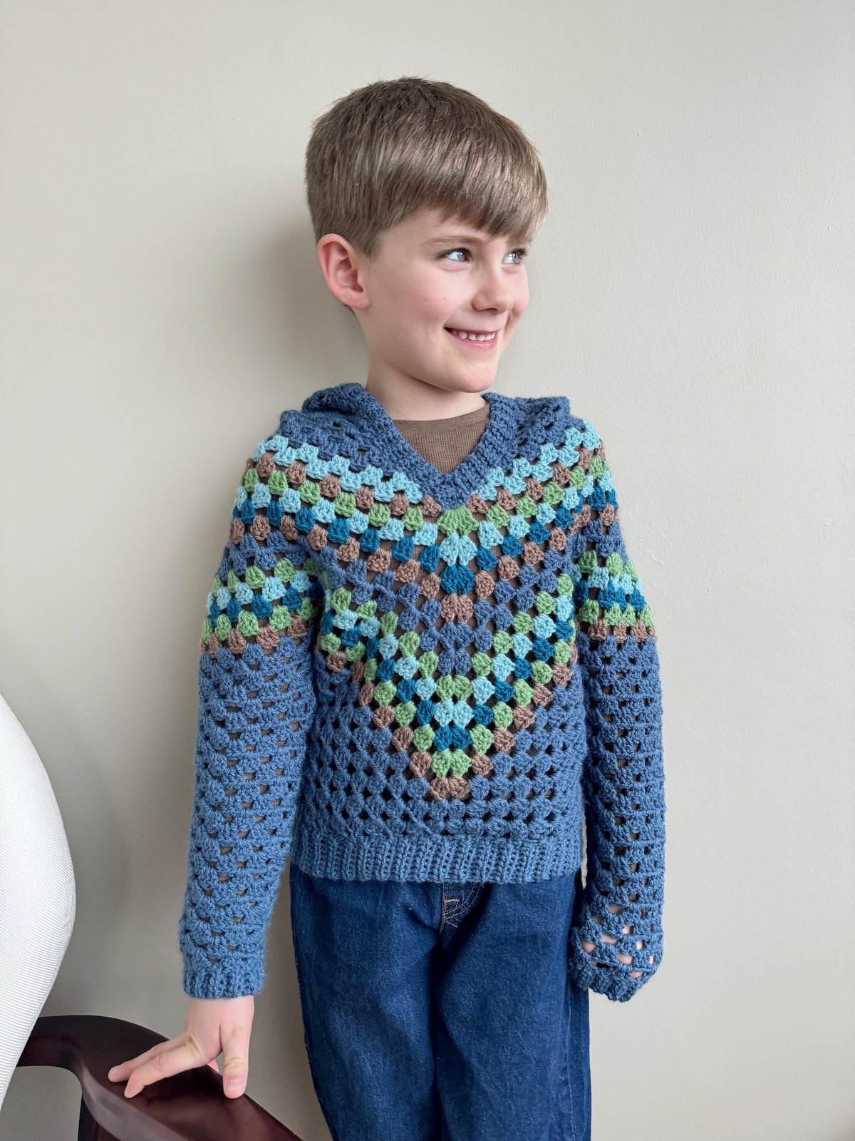 Baby Hoodie Pattern | Granny Stitch Child Crochet Hoodie | Sizes Newborn to 10 Years Pdf product image (3)