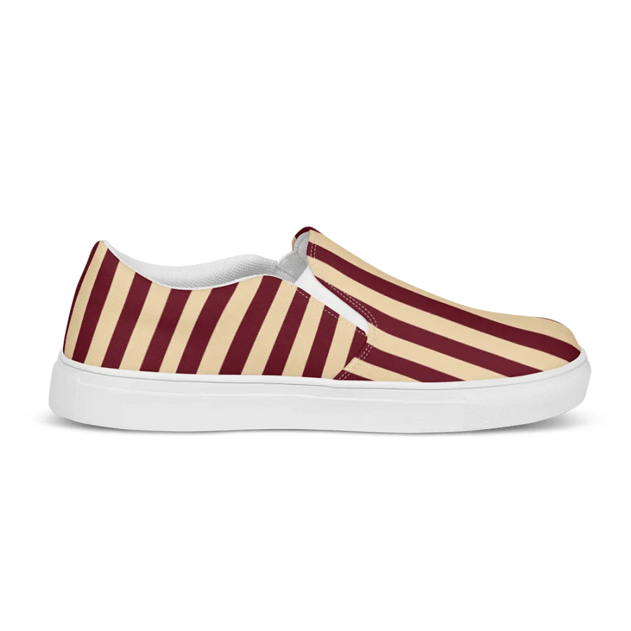 Crimson Cream Stripes Women's Slip-Ons product image (10)
