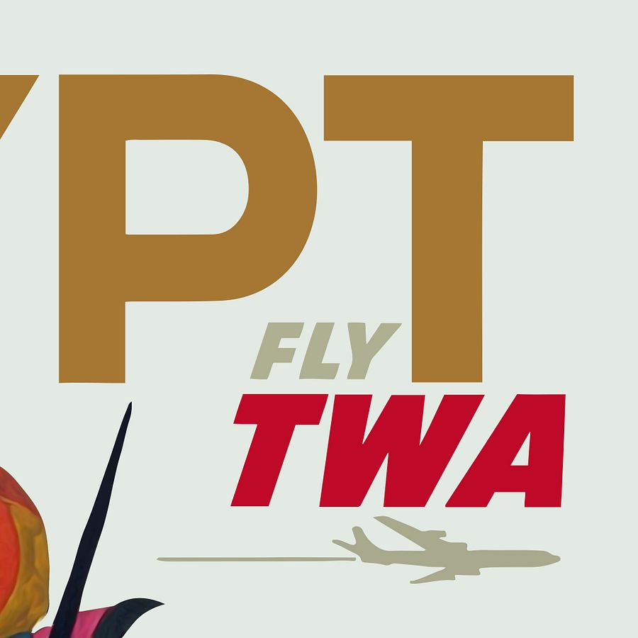 Egypt, TWA 1960 — retro vintage travel poster, retro travel art, retro travel wall art product image (6)