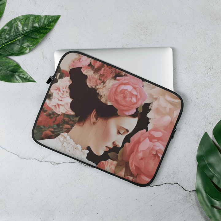 Vintage Lady Floral Elegance Laptop Sleeve product image (2)