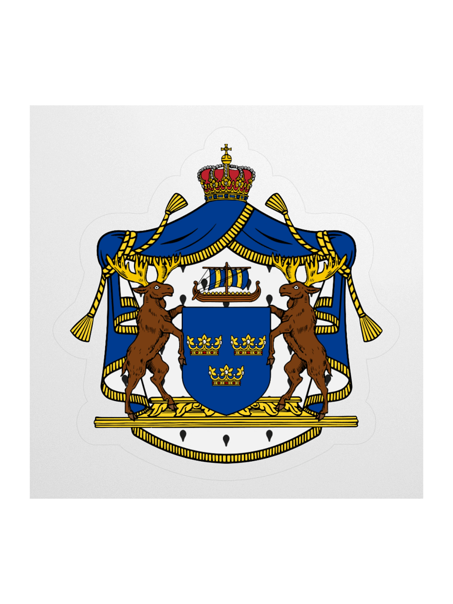 Swedish Royal Arms Kiss Cut Sticker product image (1)