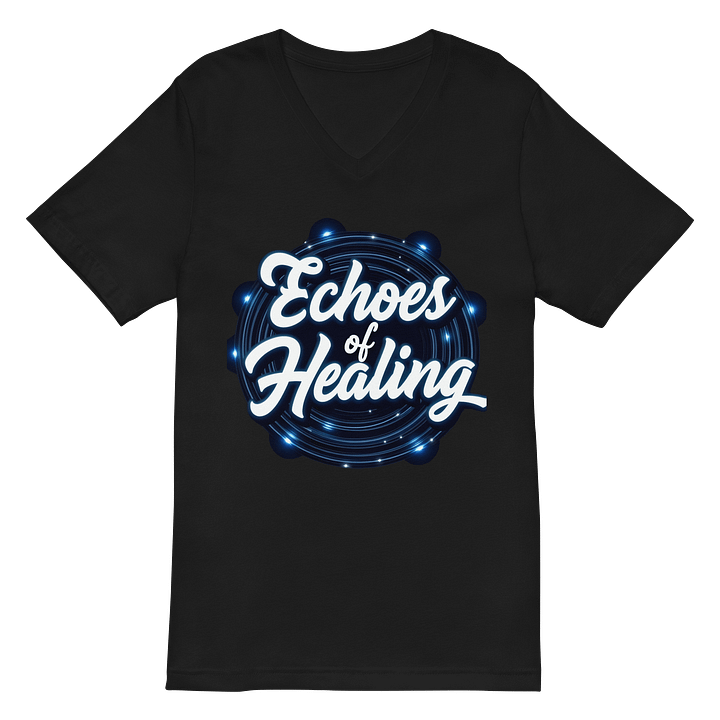 Glowing Script V-Neck Tee: Echoes of Healing product image (3)