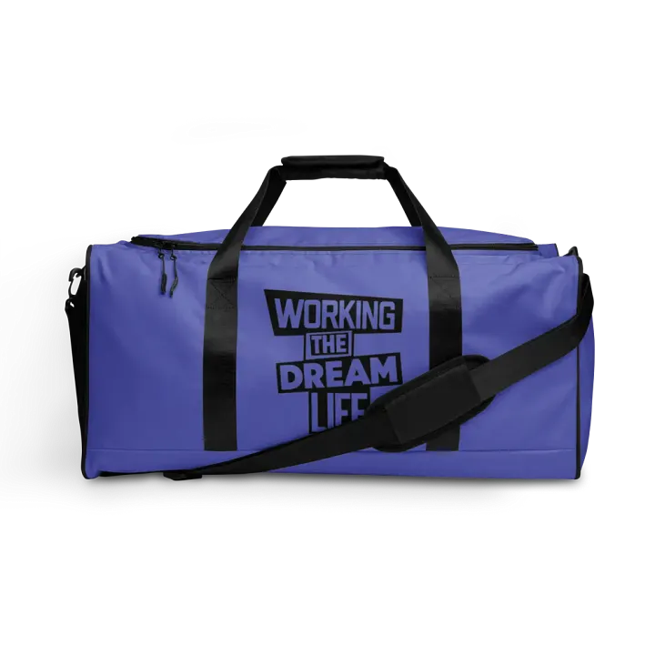 Purple All-Over Print Duffle Bag – Working The Dream Life | Premium Travel & Work Lifestyle Statement product image (1)