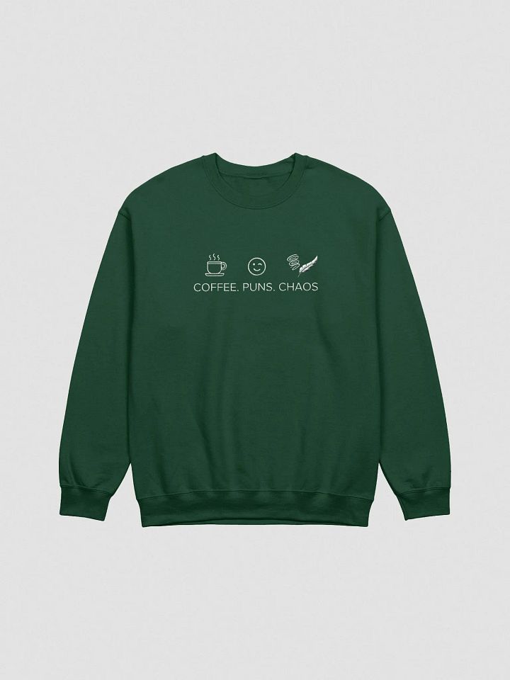 Embroidered Coffee. Puns. Chaos Crewneck Sweatshirt product image (2)