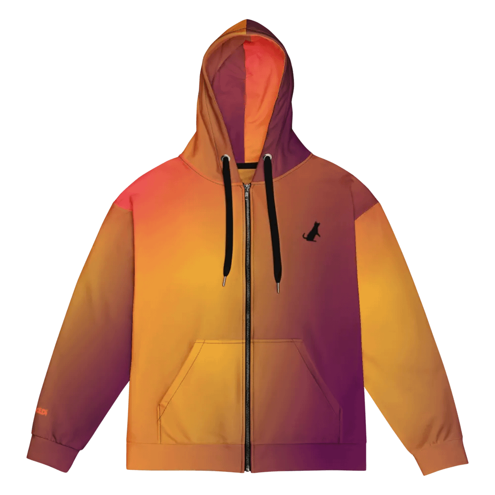 Vibrant Feline Dreams Zip Hoodie product image (1)