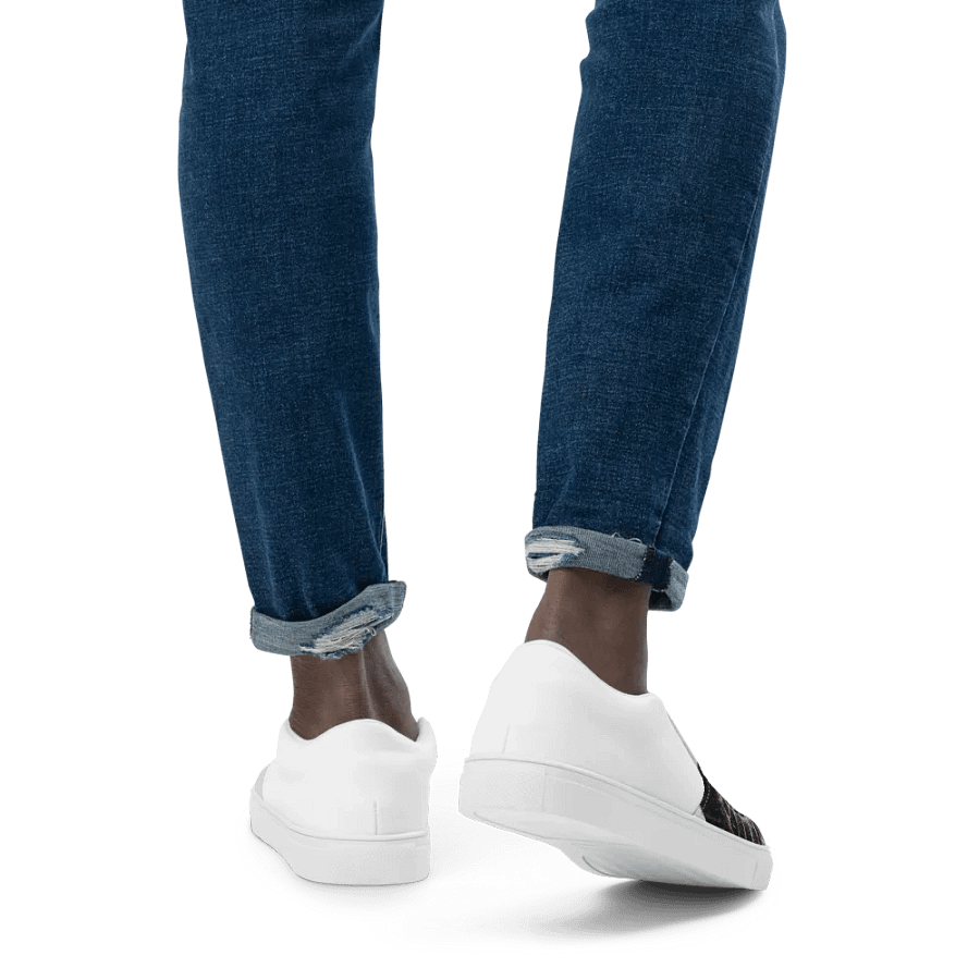 Black and White Men's Slip on Shoes 008 product image (6)