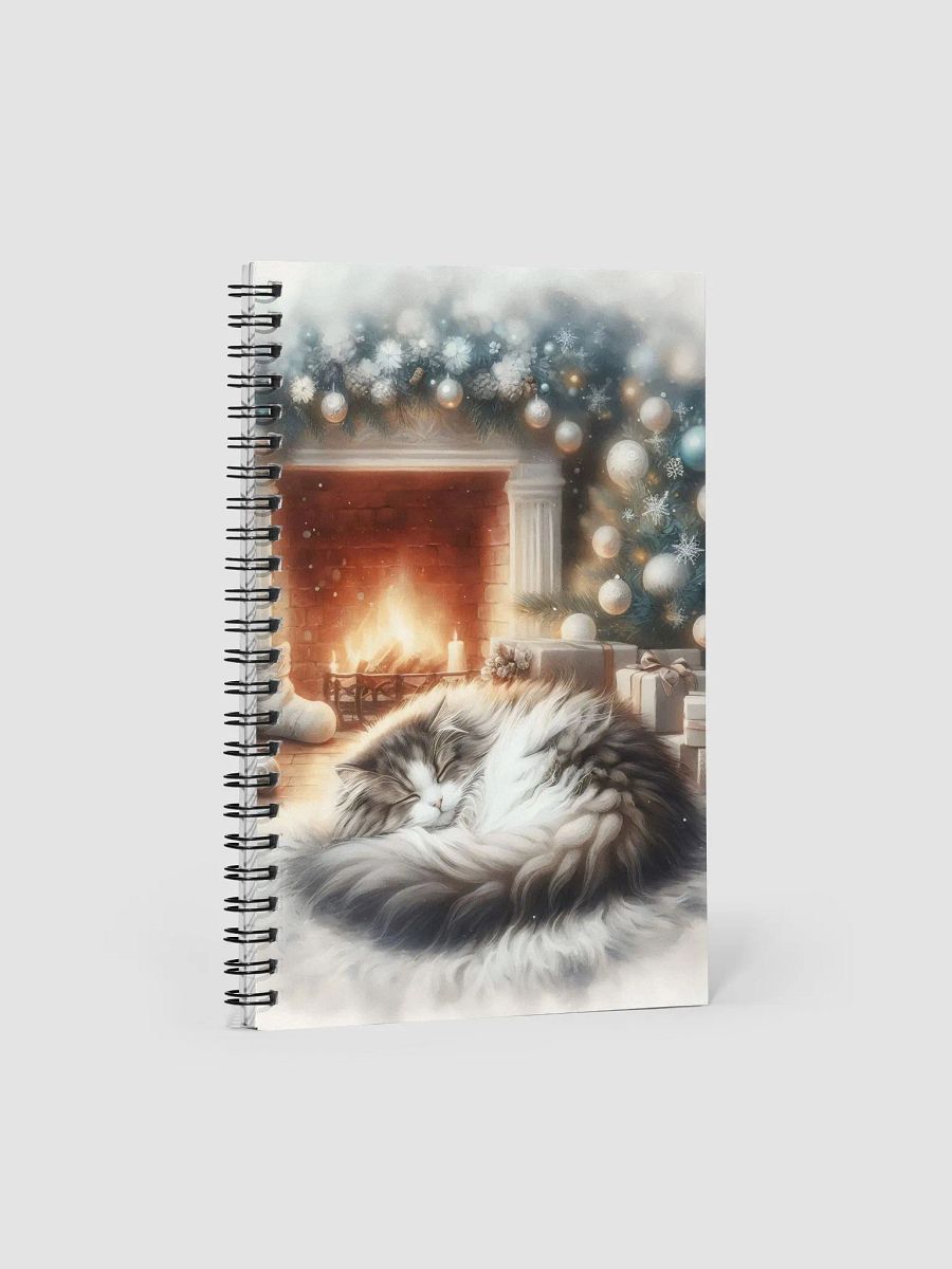 Christmas Cat by the Fireplace Spiral Notebook product image (1)