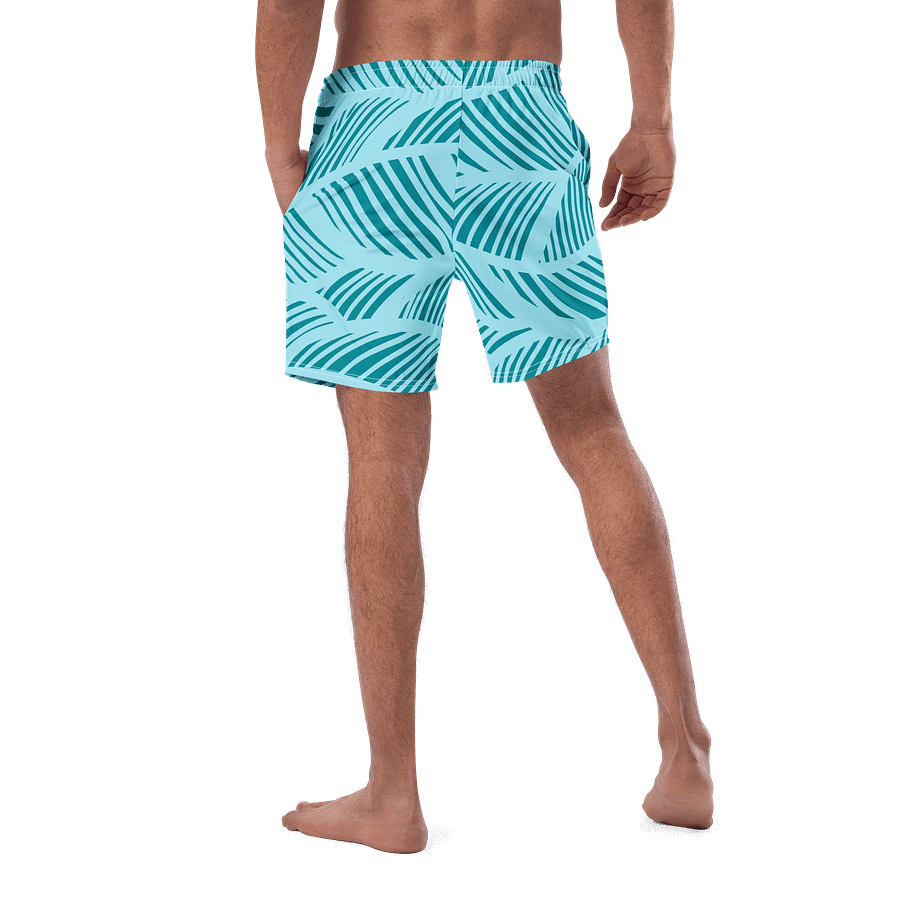 Teal Leaves All-Over Swim Trunks product image (5)