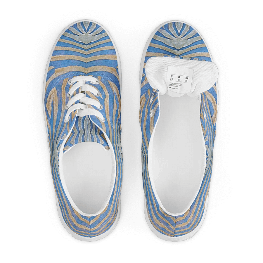 Zebra stripes in dove blue Canvas Shoes product image (6)
