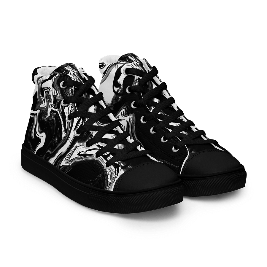 Black and White Marble Motion Women's High Tops product image (8)