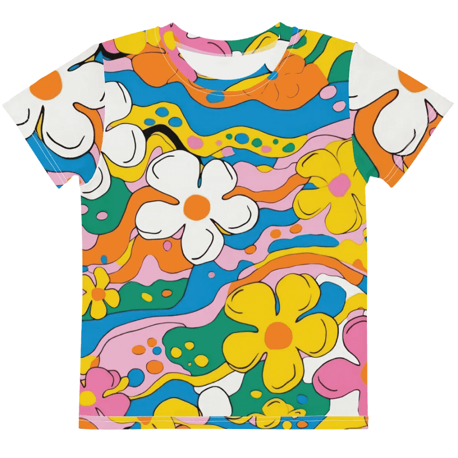 Retro Floral All-Over Print Kids T-Shirt product image (8)