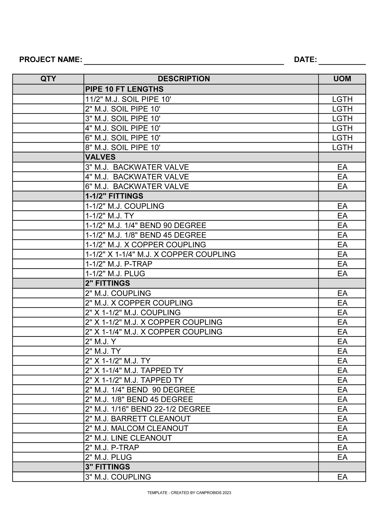 MJ BOM MS Excel Template No 5 product image (2)