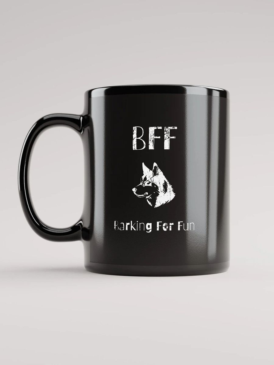 Siberian husky BFF Barking for fun, noisy dog, funny pun, cute joke, ambidextrous right-handed left-handed tea coffee mug product image (2)