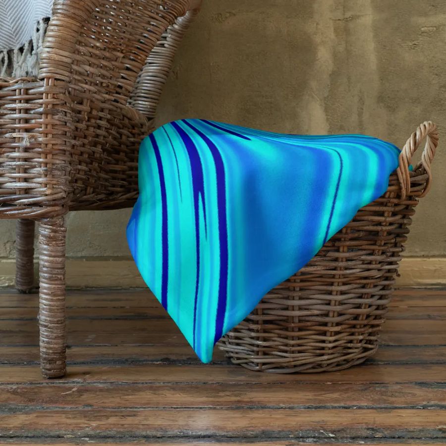 Throw Blanket - Light and Dark Blue Digital Fluid Art product image (12)