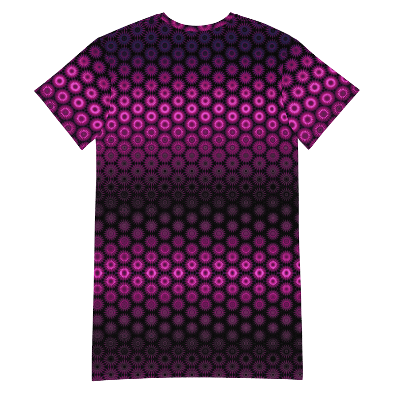 Abstract Raspberry and Black Pattern Ladies T Shirt Dress product image (11)