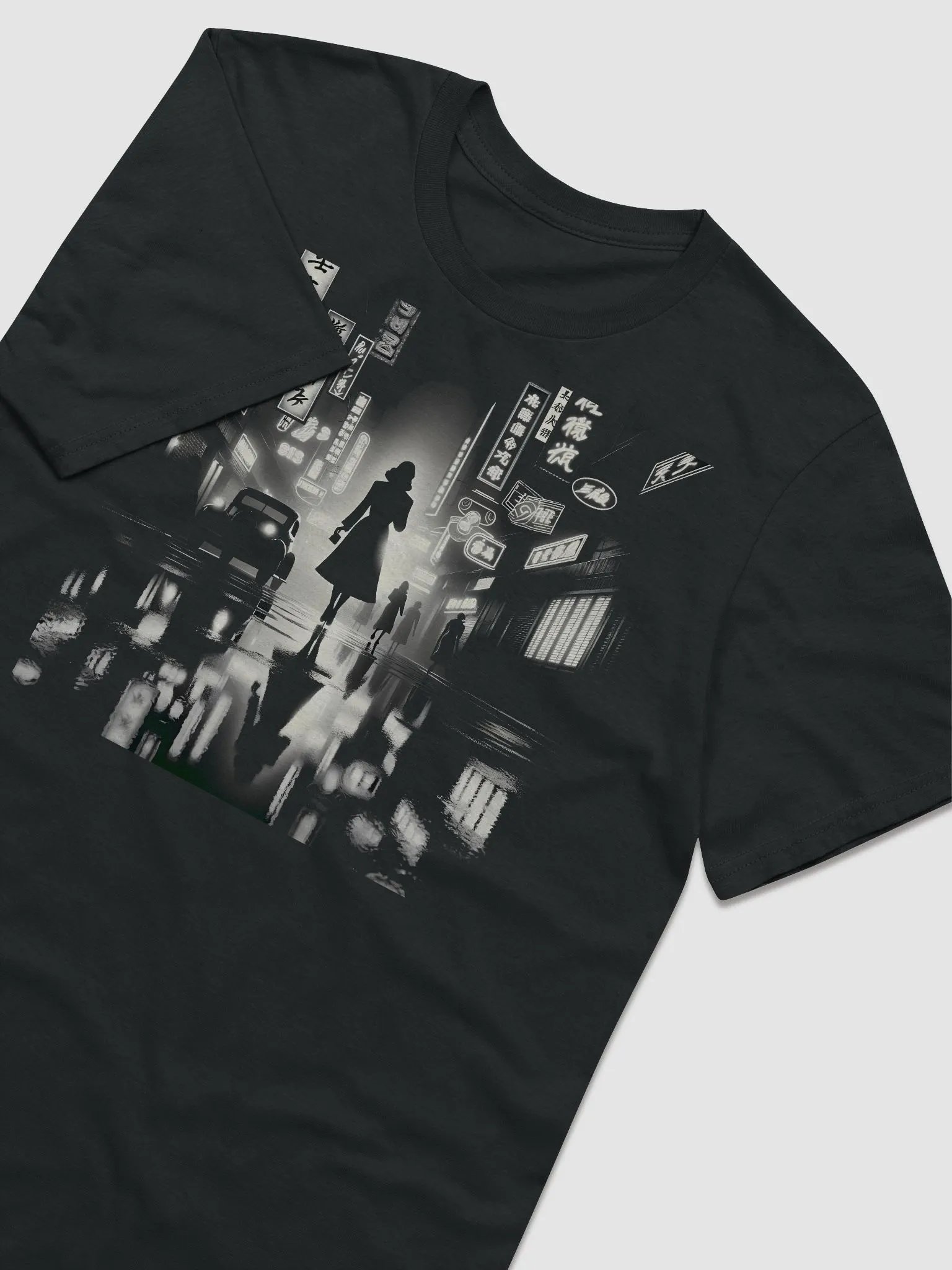 Neon Noir: Shadows of the City (Front Print Womens Tee) product image (3)