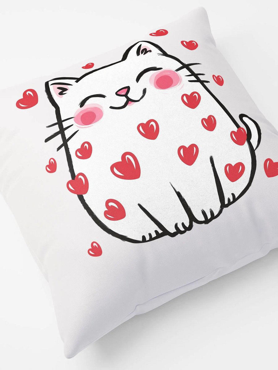Adorable Cat Surrounded by Hearts Pillow product image (8)
