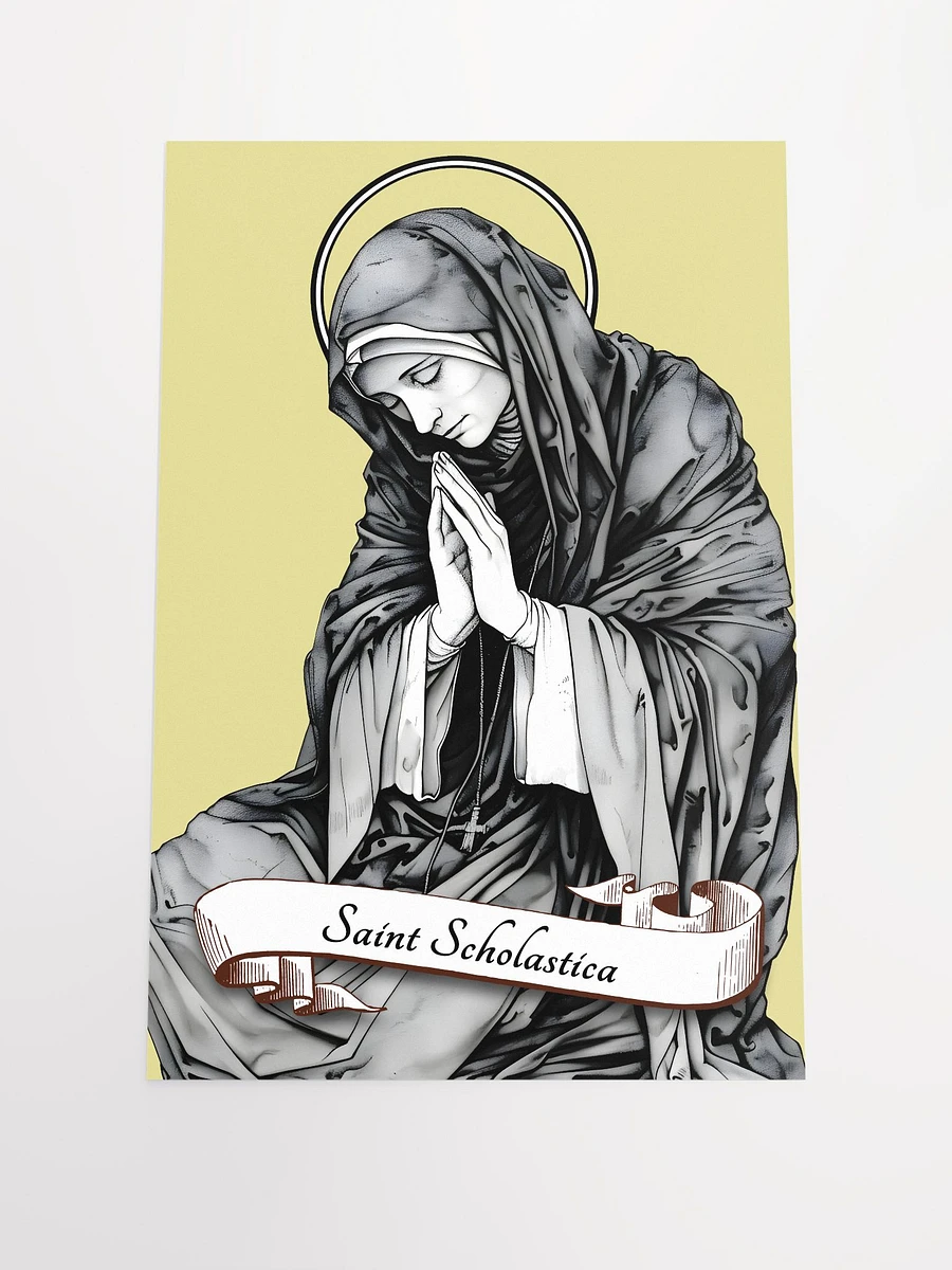 Saint Scholastica Patron Saint of Benedictine and Religious Sisters, Cloistered Nuns, Education, Convulsive Children, Book Lovers, Matte Poster product image (3)