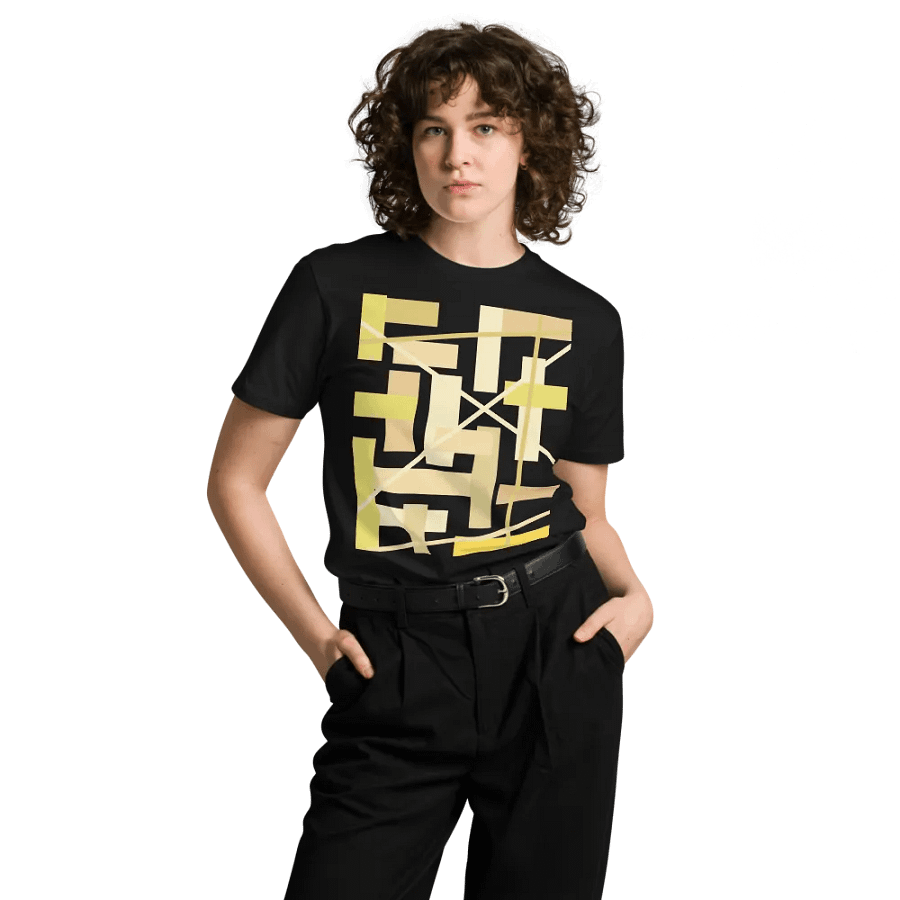 Black Background Golden Geometric Square Rectangle Line Pattern product image (8)