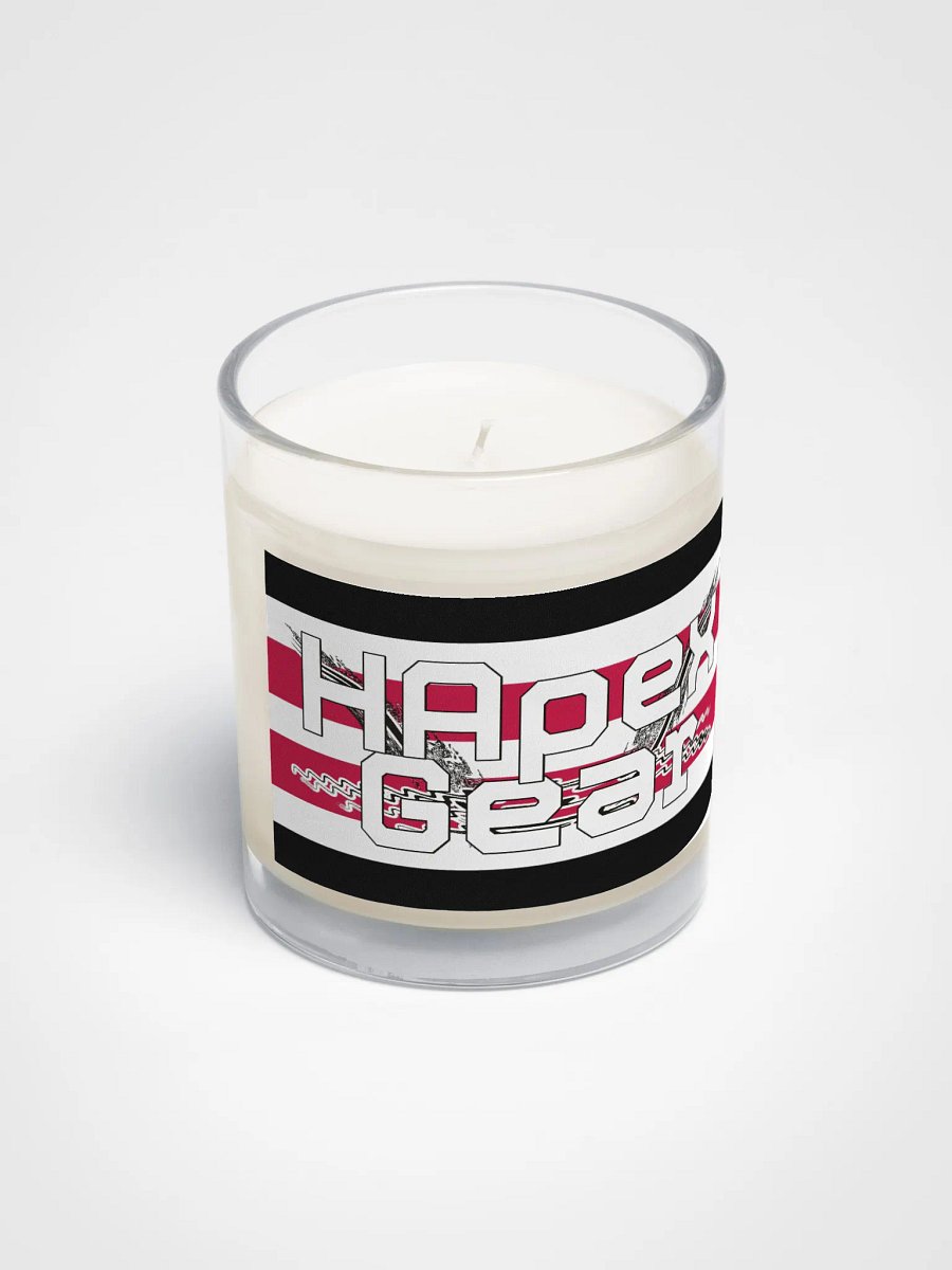 White HApex Gear Black Logo - Soy Wax Candle In A Clear Glass Jar product image (2)