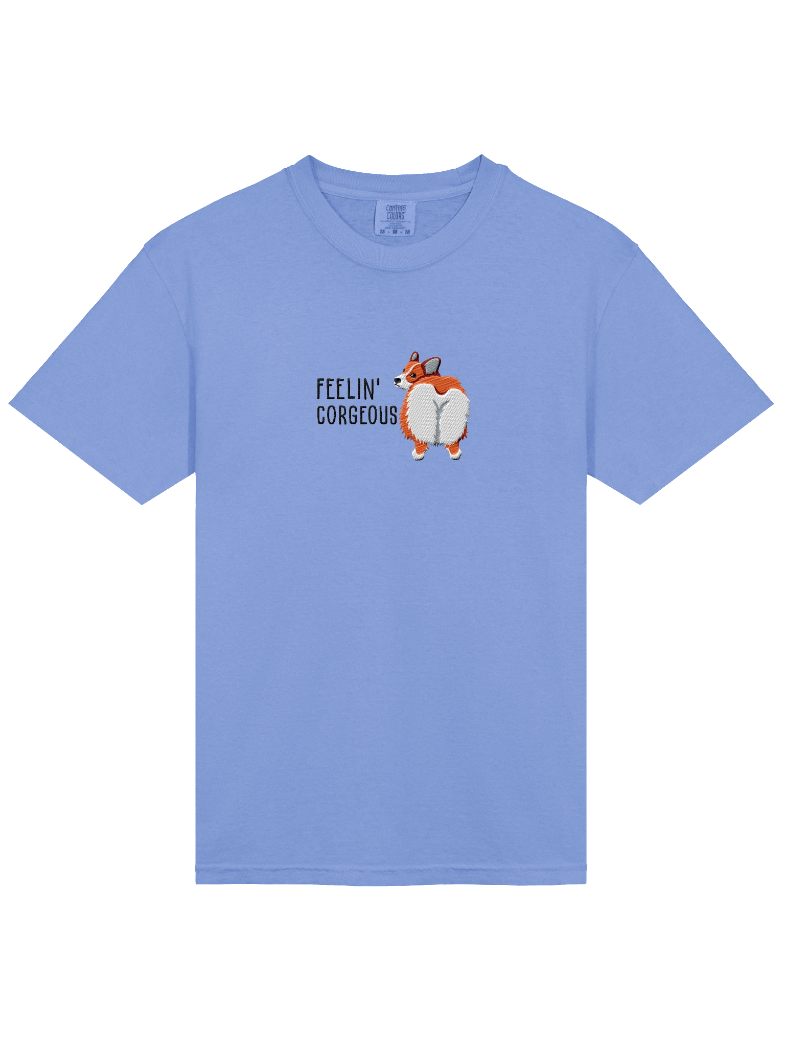Feelin' Corgeous T-Shirt(Embroidered) of a Pembroke Welsh Corgi(Red) product image (13)