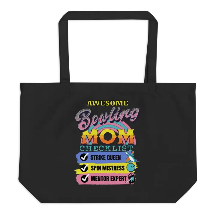 Awesome Bowling Mom Checklist Strike Mom Checklist Tote Bag product image (1)