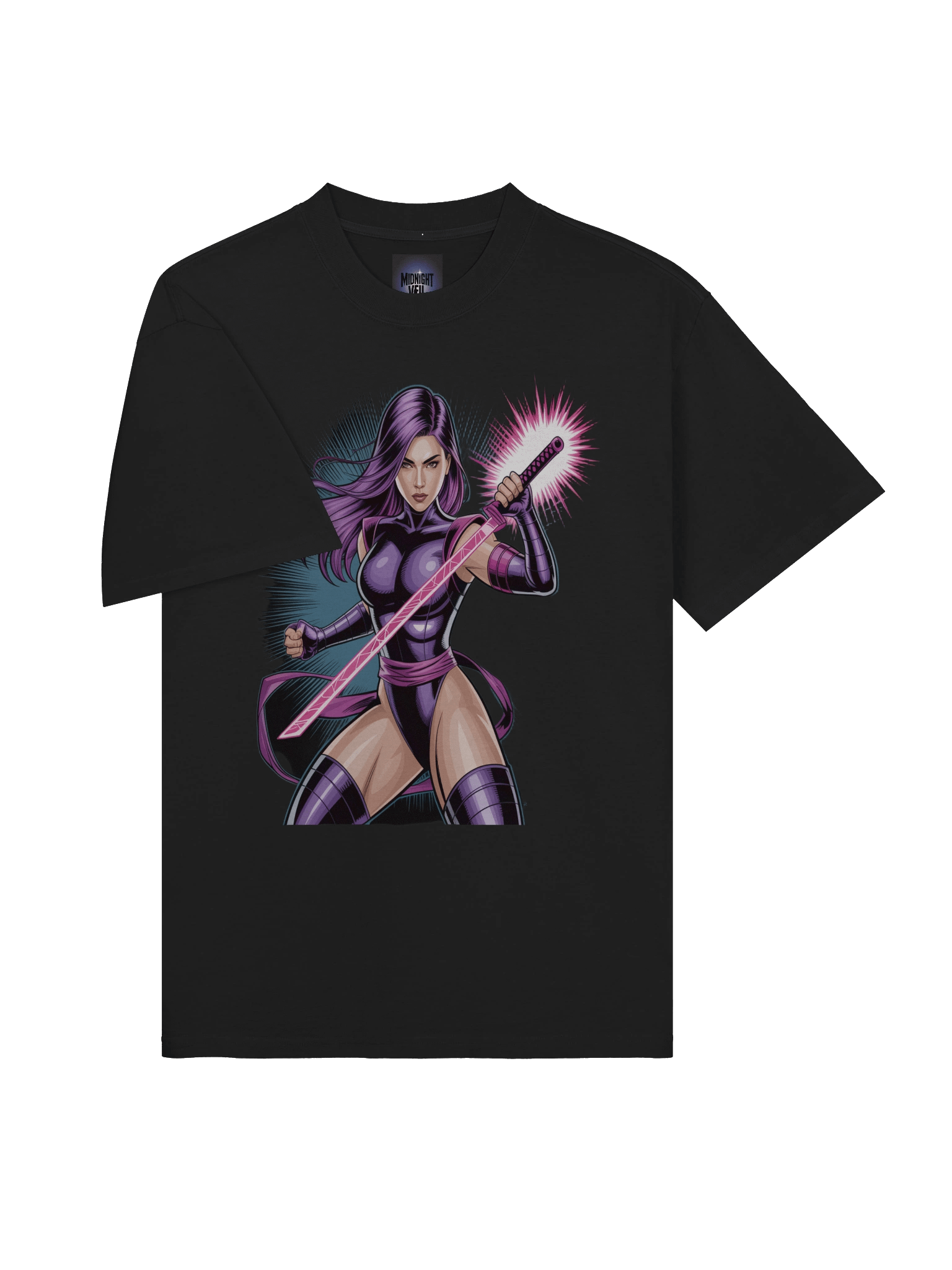 Psylocke Eclipse Surge Oversized Faded T-Shirt - Exclusive Midnight Veil Designs Unisex Tee product image (3)